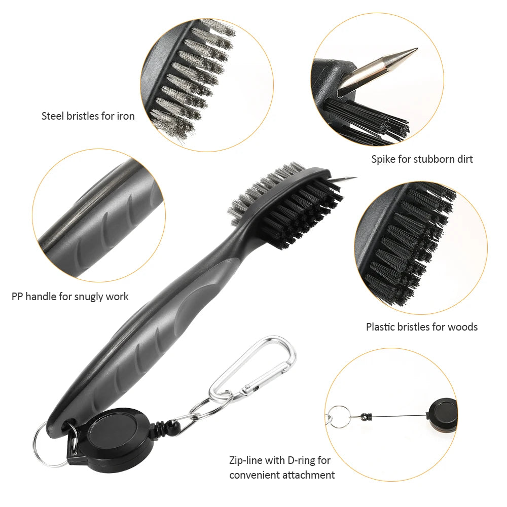 Golf Towel Microfiber Waffle Pattern Golf Brush Tool Kit With Club Groove Cleaner Golf Divot Repair Tool Golf Accessories