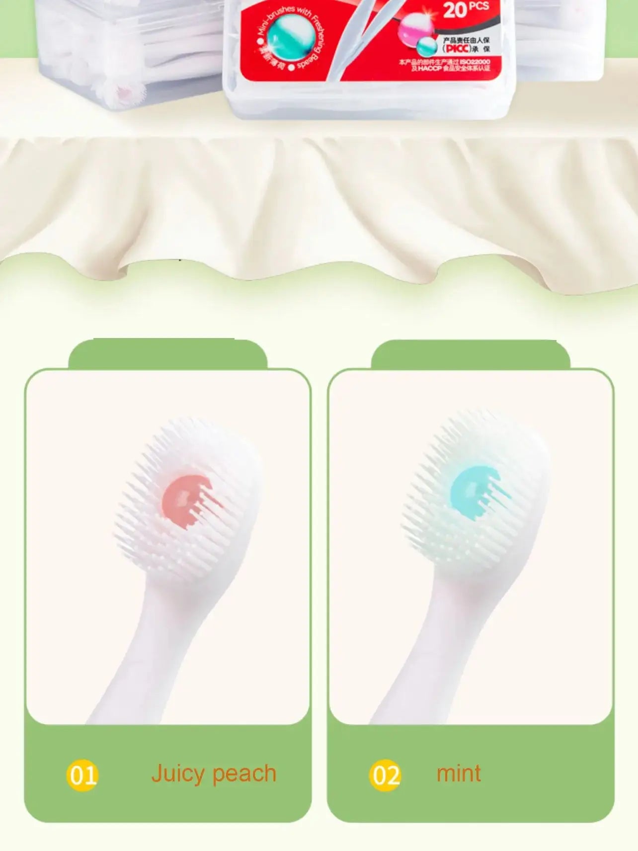 Mini Brush with Freshening Exploded Beads Toothbrush Disposable Tooth Cleaning Stains Removal Travel Date Toothbrush