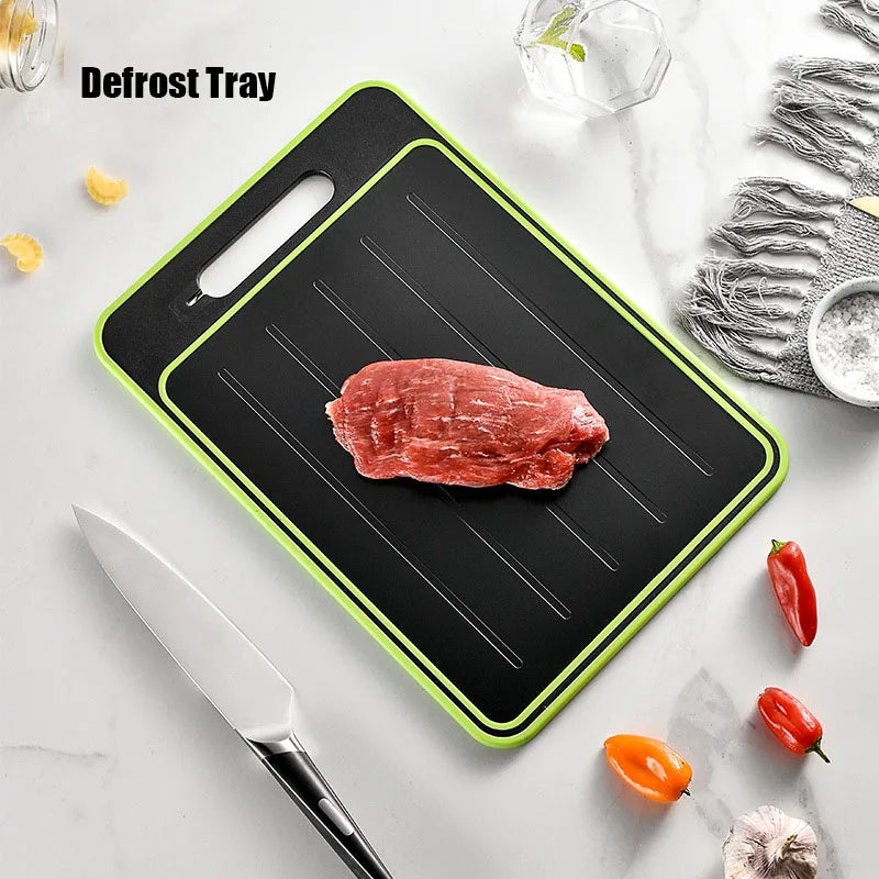 4 in 1 Chopping Board Blocks Double-side Cutting Board With Defrosting Thawing Function Kitchen Grinding With Knife Sharpener